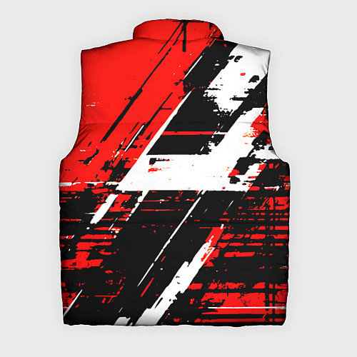 Мужской жилет Diagonal black and white stripes on a red backgrou / 3D-Черный – фото 2