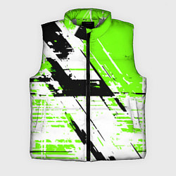 Мужской жилет Diagonal black and green stripes on a white backgr