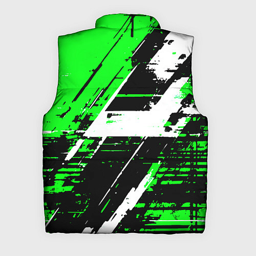 Мужской жилет Diagonal black and white stripes on a green backgr / 3D-Светло-серый – фото 2