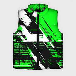 Мужской жилет Diagonal black and white stripes on a green backgr