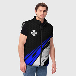 Мужской жилет Фольксваген - синий, цвет: 3D-светло-серый — фото 2