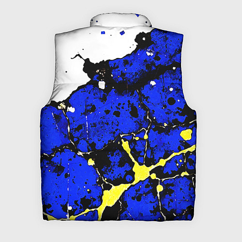 Мужской жилет Сине-жёлтая абстракция на белом фоне / 3D-Светло-серый – фото 2