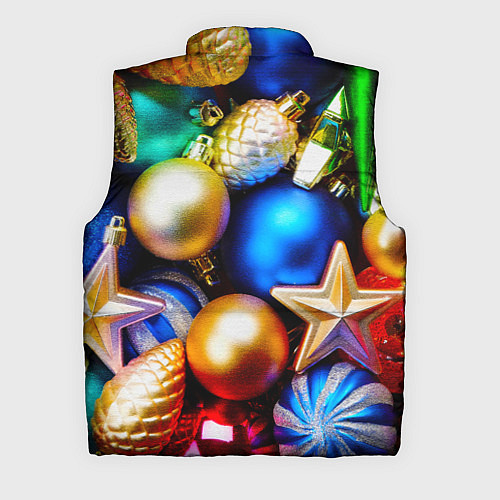 Мужской жилет Новогодние украшения / 3D-Черный – фото 2