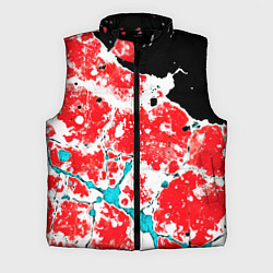 Мужской жилет Сине красная абстракция на чёрном фоне