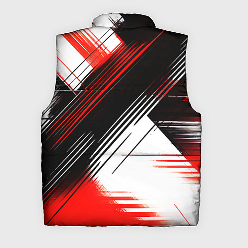 Мужской жилет Диагональные красно-чёрные линии на белом фоне / 3D-Черный – фото 2