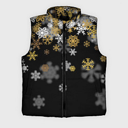 Мужской жилет Снежинки объемные золотистые