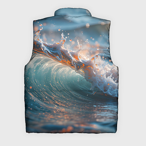 Мужской жилет Волна и блики солнца / 3D-Черный – фото 2