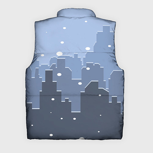 Мужской жилет Снег в городе / 3D-Красный – фото 2