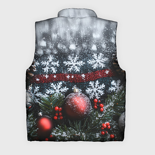 Мужской жилет Новогодние снежинки / 3D-Черный – фото 2