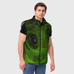 Мужской жилет Зелёный дым абстракция, цвет: 3D-светло-серый — фото 2