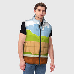 Мужской жилет Летний город, цвет: 3D-черный — фото 2