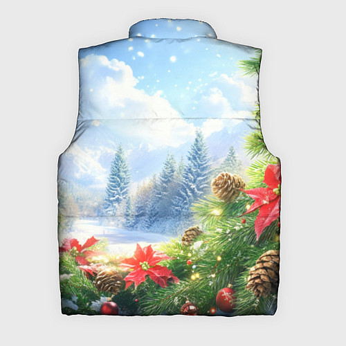 Мужской жилет Новогодний дневной пейзаж / 3D-Черный – фото 2