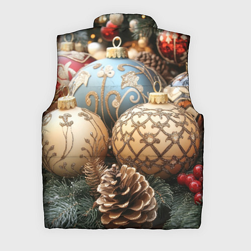 Мужской жилет Большие новогодние шары / 3D-Черный – фото 2