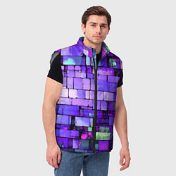 Мужской жилет Фиолетовые кирпичики, цвет: 3D-светло-серый — фото 2