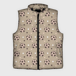 Мужской жилет Футбольные мячи и звезды, цвет: 3D-черный