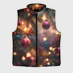 Мужской жилет Фиолетовые новогодние шары