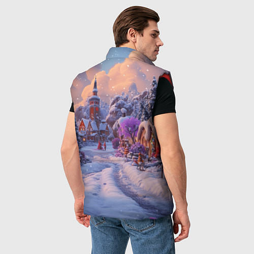 Мужской жилет Тропинка к новому году / 3D-Красный – фото 4