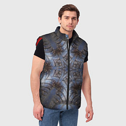 Мужской жилет Снежинка в космосе, цвет: 3D-красный — фото 2