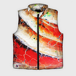 Мужской жилет Красно-белая волнистая абстракция
