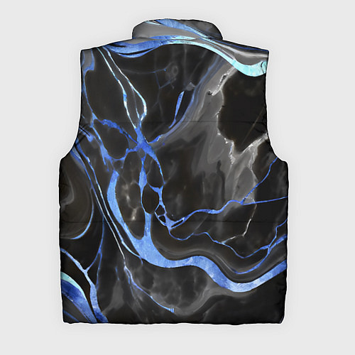 Мужской жилет Синие флюиды на чёрном фоне / 3D-Черный – фото 2
