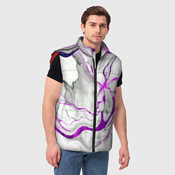 Мужской жилет Фиолетово-белый мрамор, цвет: 3D-красный — фото 2