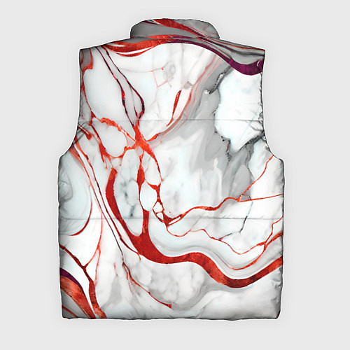 Мужской жилет Красно-белый мрамор / 3D-Черный – фото 2
