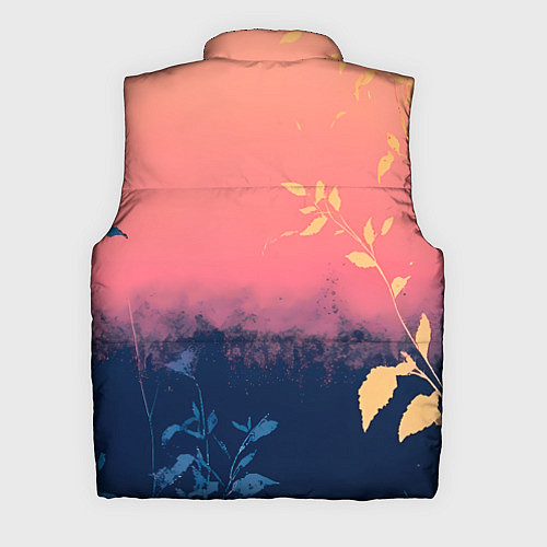 Мужской жилет Листья на сине-розовом фоне - нейросеть / 3D-Светло-серый – фото 2