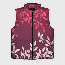 Мужской жилет Листья на бордовом фоне - нейросеть