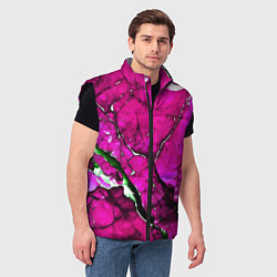 Мужской жилет Розовый треснувший камень, цвет: 3D-черный — фото 2