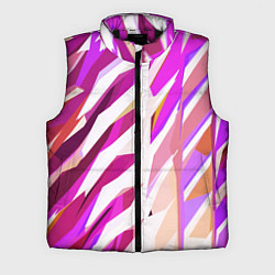 Мужской жилет Бело-розовая абстракция, цвет: 3D-черный