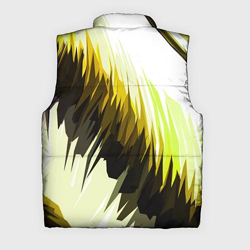 Мужской жилет Чёрно-жёлтые острые полосы на белом фоне / 3D-Черный – фото 2