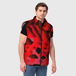 Мужской жилет Чёрно-красная пористая абстракция, цвет: 3D-светло-серый — фото 2