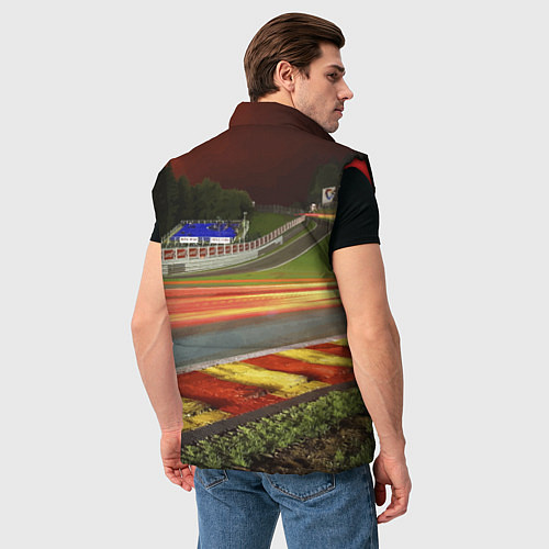 Мужской жилет Chevrolet Corvette на гоночной трассе / 3D-Красный – фото 4