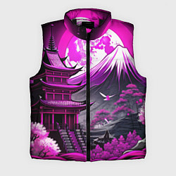 Мужской жилет Япония гора в фиолетовом свете