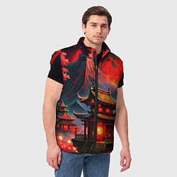 Мужской жилет Japan red nature, цвет: 3D-красный — фото 2