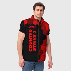 Мужской жилет Counter Strike 2 - red gradient по-вертикали, цвет: 3D-черный — фото 2