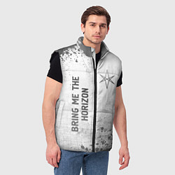 Мужской жилет Bring Me the Horizon - white gradient вертикально, цвет: 3D-черный — фото 2