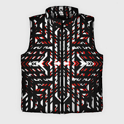 Мужской жилет Чёрно-красные диагональные полосы на белом фоне