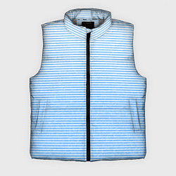 Мужской жилет Белый с голубым текстурный в полоску