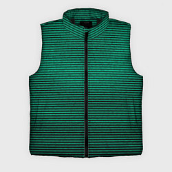 Мужской жилет Зелёный текстурированный в чёрную полоску