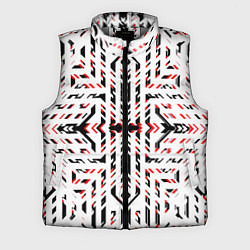 Мужской жилет Чёрно-красные диагональные полосы на белом фоне