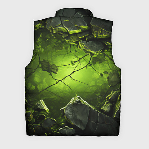Мужской жилет Зеленые разбитые плиты / 3D-Черный – фото 2