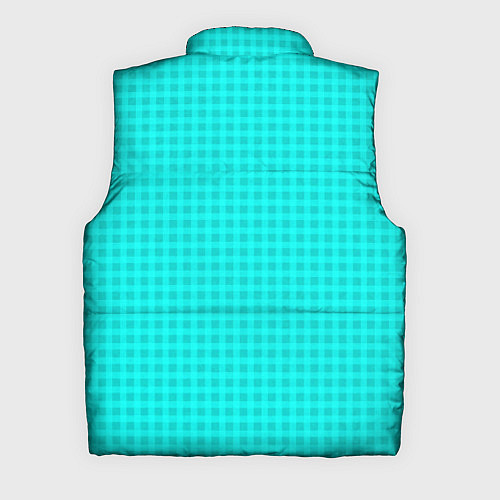 Мужской жилет Неоновый голубой паттерн клетка / 3D-Черный – фото 2