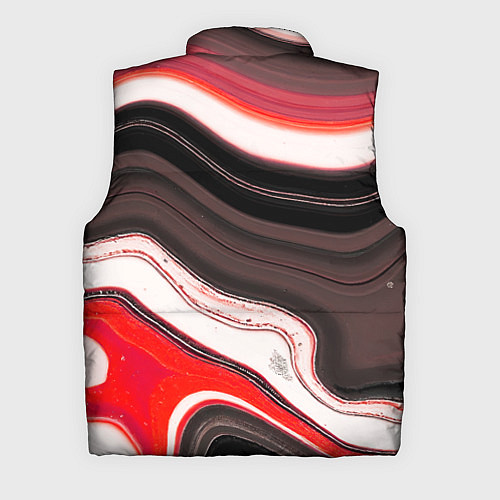 Мужской жилет Волнистые горизонтальные чёрно-красные полосы на б / 3D-Черный – фото 2