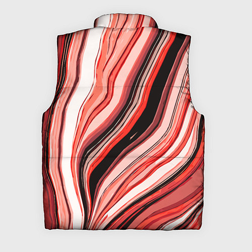 Мужской жилет Волнистые вертикальные чёрно-красные полосы / 3D-Черный – фото 2