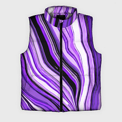 Мужской жилет Волнистые вертикальные чёрно-фиолетовые полосы