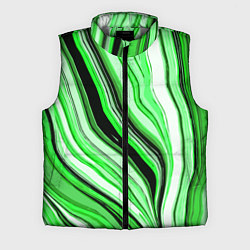 Мужской жилет Волнистые вертикальные чёрно-зелёные полосы