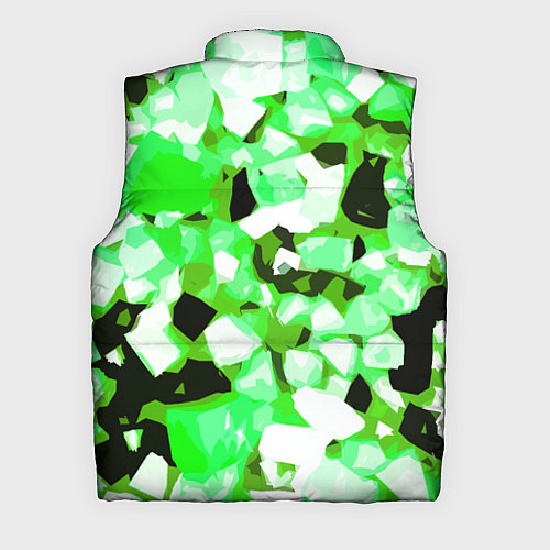 Мужской жилет Green and white abstraction on a black background / 3D-Черный – фото 2