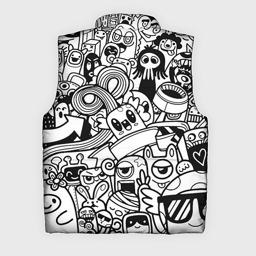 Мужской жилет Black and white doddle monsters / 3D-Красный – фото 2
