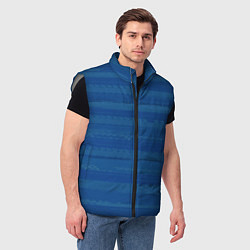 Мужской жилет Тёмный серо-синий полосатый, цвет: 3D-светло-серый — фото 2